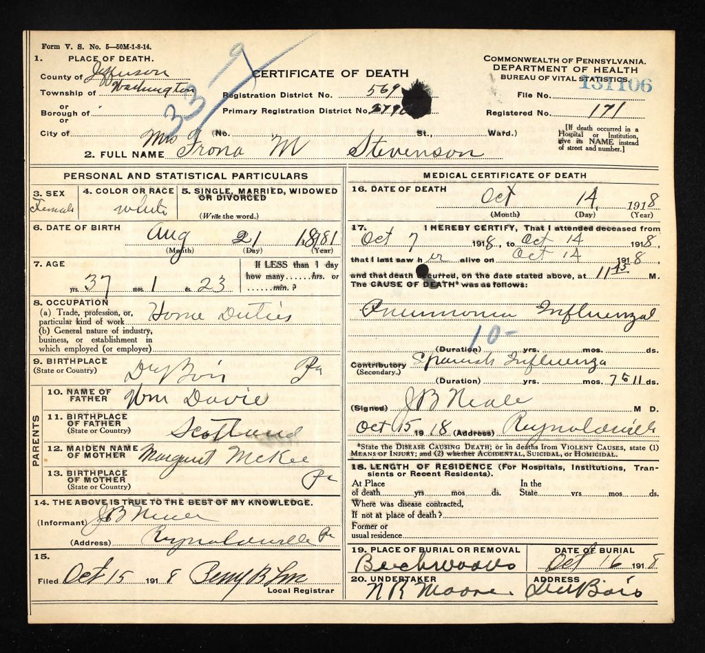 Frona M. Davies Stevenson